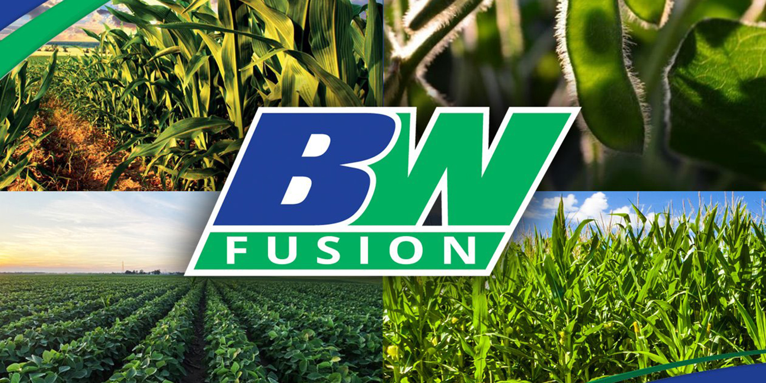 BW Fusion logo on images of crop fields