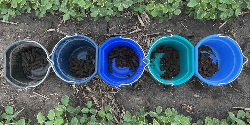 soil samples in buckets